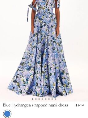 Milla Hydrangea Print Strapped Maxi Dress in Blue and Lilac